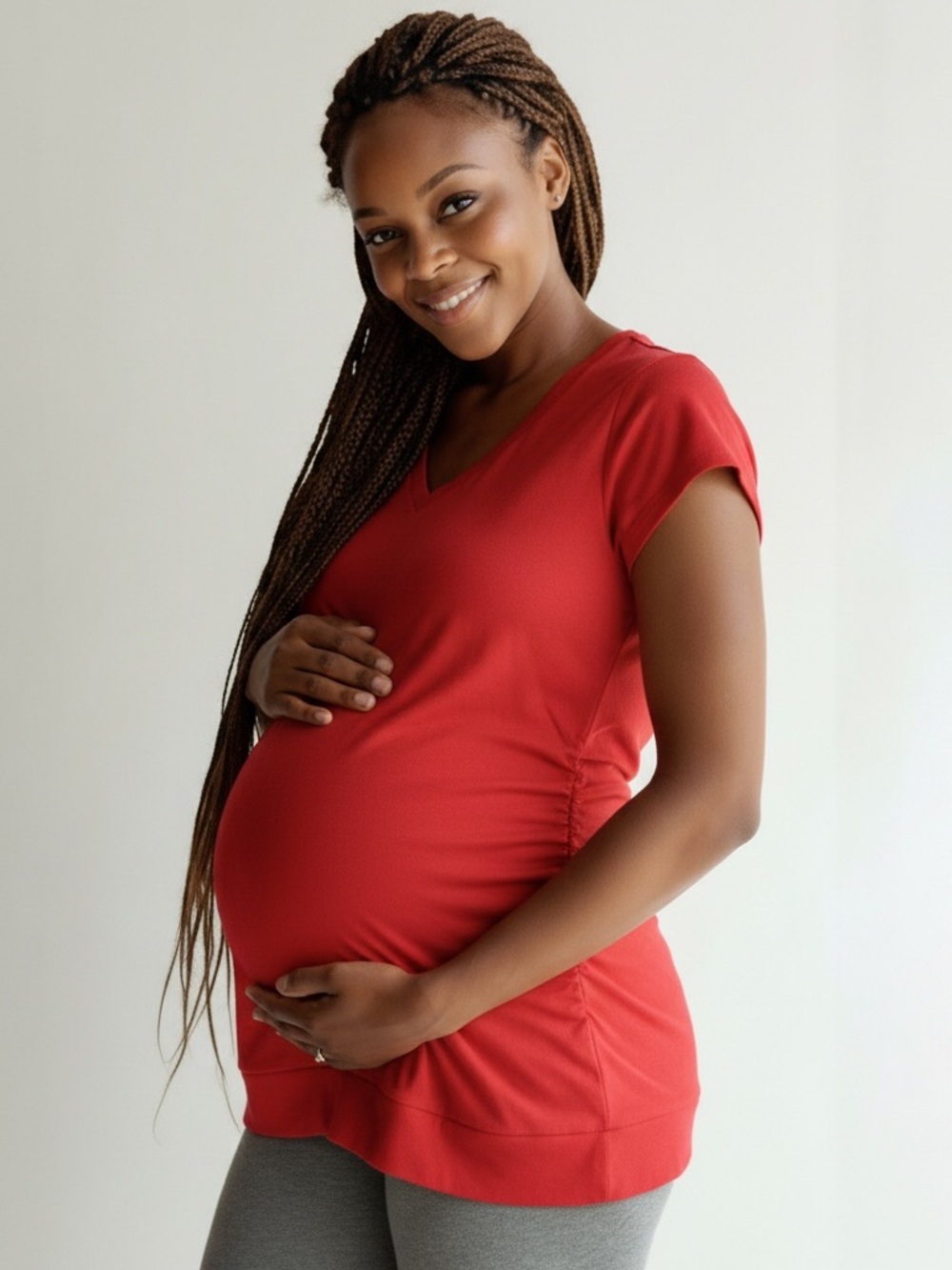 Oh! Mamma S Maternity V-Neck Short Sleeve Tee